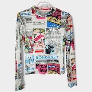 Second skin newsprint shirt